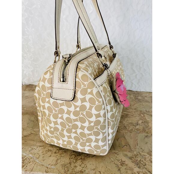 Coach signature multicolored tan/white Carryall satchel F15132 - Picture 4 of 9